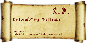 Krizsány Melinda névjegykártya